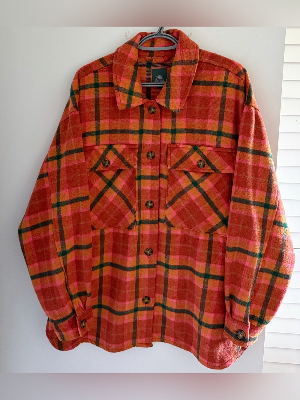 Wild Fable Plaid Fleece Shacket L
